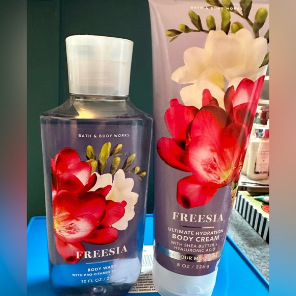 Bath & Body Works Other - Lot of 2 -Freesia Body Wash & Ultimate Hydration Body Cream SOLD OUT